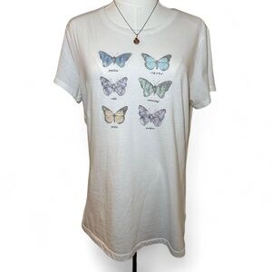 Aeropostale White Butterfly Graphic Tee